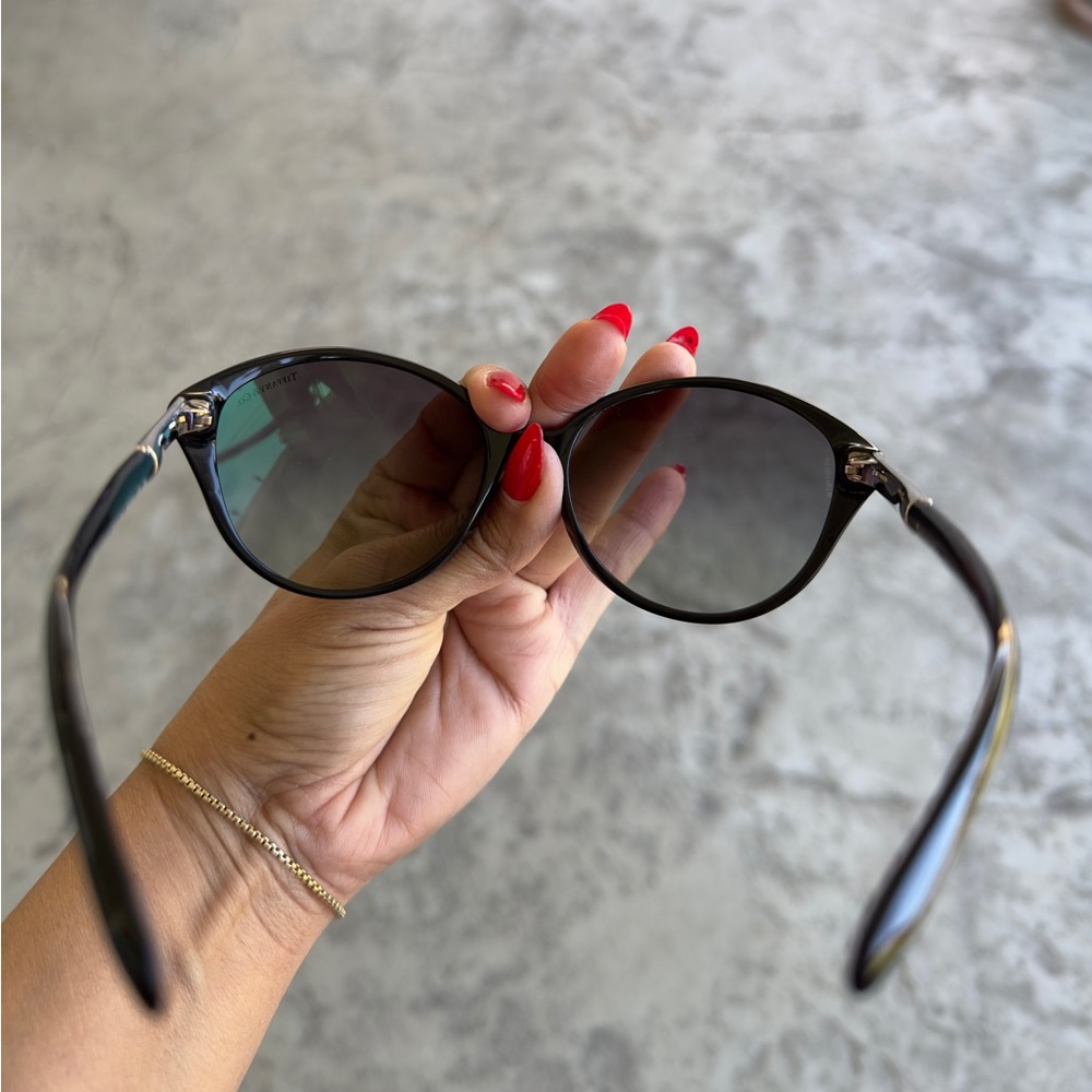 Tiffany & Co. Black Sunglasses with Silver Crystal Detail - Picture 4 of 8